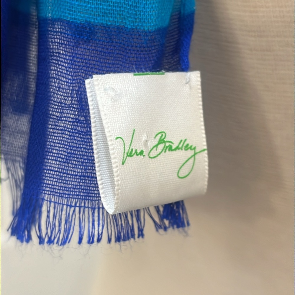 Vera Bradley blue and green paisley print scarf - Picture 6 of 15